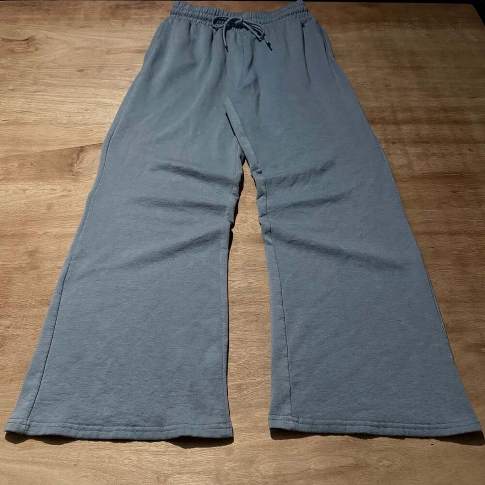 Better Together Blue Wide Leg Sweatpants Size Large Drawstring Lounge Pants